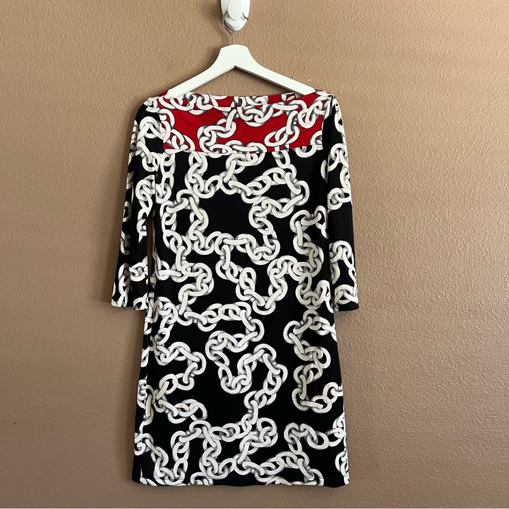 Diane Von Furstenberg Ruri Chain Print Silk Dress Size 4